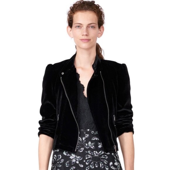Rebecca Taylor velvet moto jacket XS - Picture 1 of 16